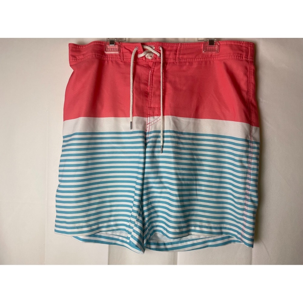Southern Tide Men's Board Swim Shorts Blue Red White Size XL